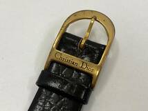 Christian Dior クリスチャンディオール デイト 純正革ベルト メンズ クォーツ腕時計 3004 ジャンク _画像6