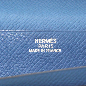 エルメス HERMES ベアン スフレ 二つ折り長財布 □P刻印 2012年製 ブルーエレクトリック 女性 プレゼントの画像8
