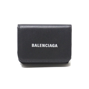 バレンシアガ BALENCIAGA キャッシュ ブラック 三つ折り財布 593813 ミニウォレット コンパクト 男性 女性 ユニセックス