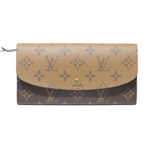 未使用 ルイヴィトン LOUIS VUITTON モノグラム・リバース ポルトフォイユ・エミリー 長財布 M82157 レザー ブラウン ウォレット_画像1