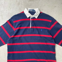 Polo by Ralph Lauren ポロバイラルフローレン ボーダー ラガーシャツ メンズS レディース_画像2