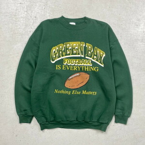 90年代 USA製 NFL GREEN BAY プリント スウェットシャツ チーム メンズXL