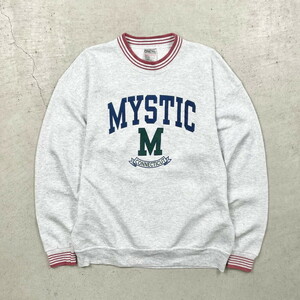 90年代 USA製 MYSTIC カレッジプリント スウェットシャツ メンズXL