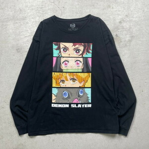 鬼滅の刃 DEMON SLAYER キャラクタープリント ロングTシャツ ロンT メンズXL