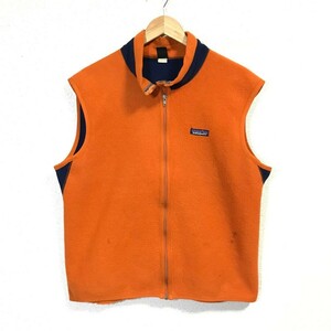 as53dE America made patagonia Patagonia fleece the best orange × navy men's size L outdoor Zip up protection against cold warm 