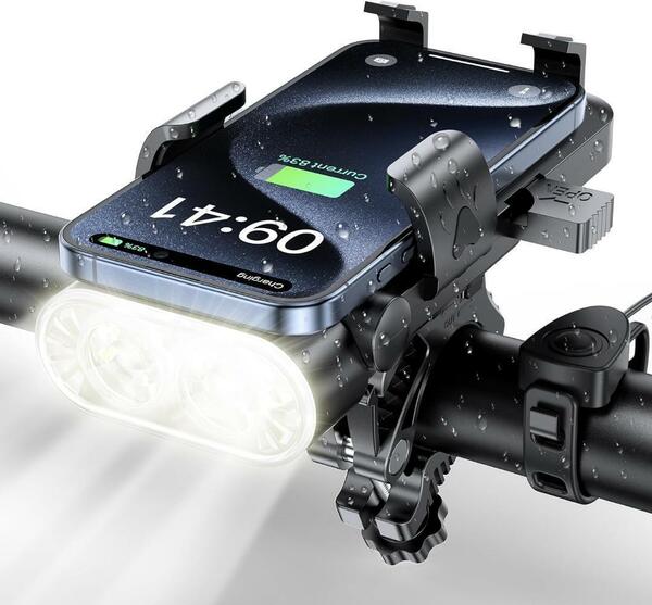 自転車 ライト 【4000mAh 大容量 】LEDヘッドライト 4つ調光モード