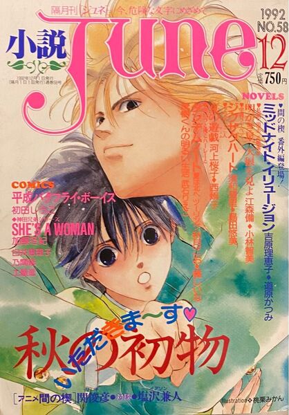 小説JUNE1992年12月号 間の楔/塩沢兼人/関俊彦/速水奨/恩田尚之/田中秀幸/BL/サン出版/ジュネ/マガジン/耽美/声優