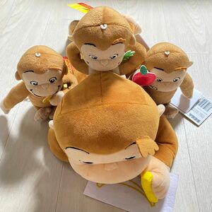 おさるのジョージ Lぬいぐるみ おえかき ぬいぐるみ フルーツもぐもぐ 全3種コンプリートセット バナナ パイナップル りんご