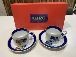 5111 KENZO ペアコーヒーカップ 花柄 ペア カップ ソーサー 