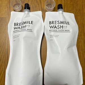 【未使用品】 ブレスマイルウォッシュ　液体歯磨き　270ml 2個セット　軽量カップ2個付き