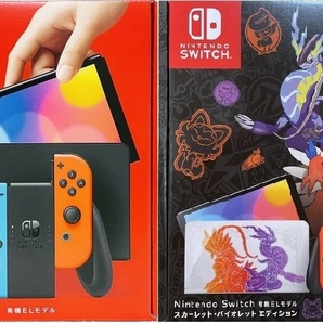 【新品未開封】２台セット 任天堂 Nintendo Switch 有機ELモデル ネオンブルー＋スカーレット 本体 ニンテン ドースイッチ【送料無料】