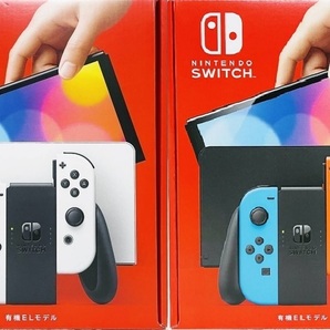 ■新品未開封■２台セット任天堂 Nintendo Switch 有機ELモデル ホワイト＋ネオンブルー ニンテンドースイッ チ 送料無料の画像1