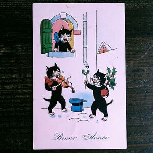 猫(7) S84◆アンティークポストカード フランス ドイツ ベルギー イタリア イギリス ネコ ねこ 子猫 外国絵葉書 ビンテージ
