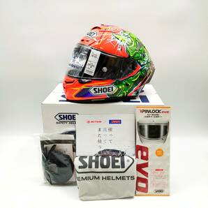 新品未使用 希少廃盤 SHOEI ショウエイ X-Fourteen X-14 POWER RUSH パワーラッシュ TC-8 Мサイズ フルフェイス ヘルメット (37) 