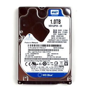 送料無料！使用少 2,798時間 WesternDigital製 WD10JPVX 【動作確認済 S・M・A・R・T値正常 1TB 1,000GB】 2.5インチSATA HDDの画像2