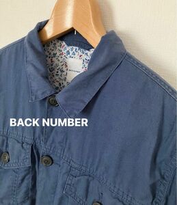 BACK NUMBER バックナンバー　シャツジャケット　サイズL 麻綿混　麻55綿45 衿もと・袖口小花柄 ジャケット