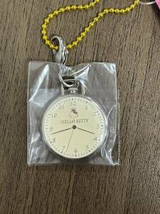 ハローキティ ストラップ キーホルダー 時計 watch 根付け ウォッチタイプ ゴージャス 2003 懐中時計 白 ホワイト White yellow