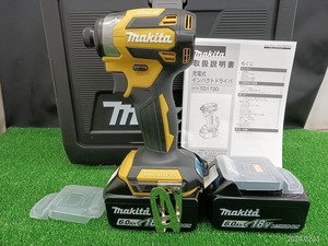 未使用品 マキタ makita 18V 6.0Ah 充電式 インパクトドライバー TD173DXFY バッテリー2個付 【2】