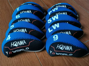 アイアンカバー 着脱らくらく 10個セット HONM WORLD 黒*青