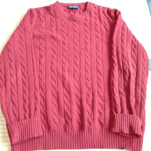 む311 ブルックス・ブラザーズ サイズM カシミヤ ウール ニット 赤 ケーブル編み セーター Brooks Brothers 洋服