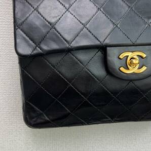 カード付き シャネル CHANEL マトラッセ 黒 ゴールド金具 チェーンショルダーバッグ ラムスキンの画像2