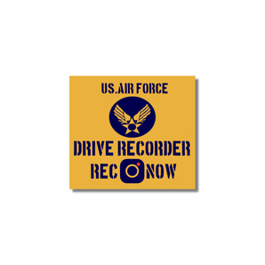 DRIVE RECORDER NOW ON REC/ドライブレコーダー レック ナウ マグネットステッカー★世田谷ベース(旧米空軍タイプ)黄