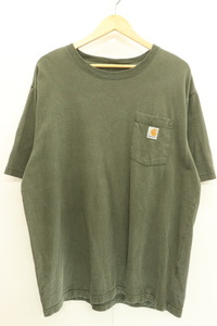 【中古】 Carhartt メンズTシャツ L LOOSE FIT HEAVYWEIGHT SHORT-SLEEVE POCKET T-SHIRT Carhartt L カーキ ロゴ