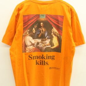 【中古】 FR2 メンズTシャツ L smoking kills Tシャツ FR2 L オレンジ 橙 プリントの画像2