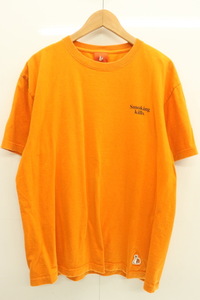 【中古】 FR2 メンズTシャツ L smoking kills Tシャツ FR2 L オレンジ 橙 プリント