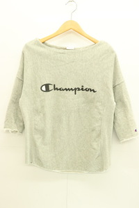 【中古】 CHAMPION レディーススウェット M ボートネックスウェット CHAMPION x AVAN LILY M グレー 灰 ロゴ