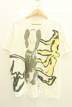 【中古】 CACTUS JACK KAWS FOR FRAGMENT T-SHIRT TRAVIS SCOTT メンズTシャツ L 白 ホワイト_画像1