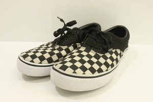 【中古】 VANS メンズスニーカー 27.5cm ERA スニーカー VANS 27.5cm 黒 ブラック 白 ホワイト チェック