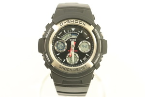 【中古】 CASIO メンズ腕時計 - G-SHOCK CASIO - 黒 ブラック ロゴ AW-590