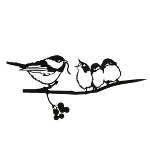 ガーデニング 小鳥の親子 アイアンプレート 雑貨 ガーデンオブジェ シマエナガ風の画像4