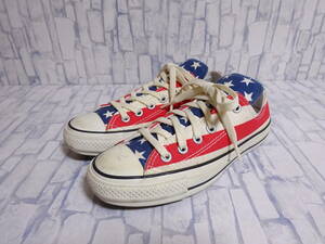 CONVERSE ALL STAR Chuck Taylor ローカット スニーカー 星条旗柄 アメリカ国旗 白 赤 紺 レディース 24cm US5 コンバース オールスター