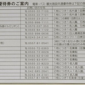 富士急行 株主優待 電車・バス・観光施設共通優待券 3枚の画像2