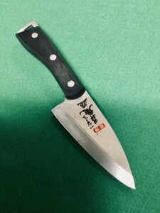 フィッシングナイフ　一筆字 昇龍　出刃小型片刃包丁　革シース付き　フィッシング　キャンプ　アウトドア　レジャー ナイフ　包丁　一点