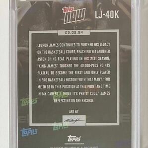 ③LeBron James - 2023-24 TOPPS NOW Basketball Card LJ-40K 40,000 CAREER POINTS NBA カードの画像2