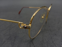 ▽ 【283】 カルティエ トリニティ メガネ / Cartier 希少 サファイア入 アイウェア Eyewear 眼鏡 ティアドロップ フレーム 伊達 ゴールド_画像3