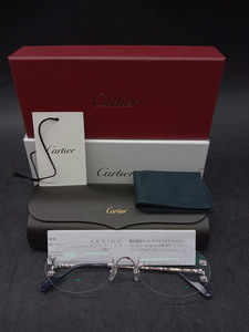 ▽ 【268】 カルティエ メガネ CT0152S-004 / Cartier アイウェア Eyewear 眼鏡 フチなし オーバル フレーム 伊達 伊達メガネ