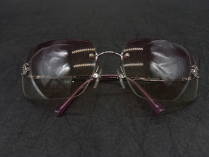 ▽ 【276】 シャネル サングラス 4017-D / CHANEL アイウェア Eyewear 眼鏡 スクエア フレーム フチなし 度なし ココマーク パープル