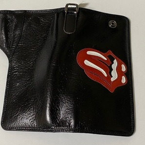Rolling Stones 【 ローリングストーンズ 】 デザイン 長財布 ブラック 赤ロゴ ウォレットチェーン付 未使用展示品 の画像3