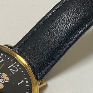 Disney ディズニー ミッキーマウス デザイン 黒革ベルト 腕時計 展示品未使用の画像6