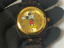 Disney ディズニー ミッキーマウス デザイン 文字盤 ゴールド 腕時計 展示未使用品_画像1