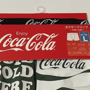 福助 Coca-Cola コカ・コーラ ボクサーブリーフ Lサイズ 84-94㎝ カーキ 展示未使用品の画像2