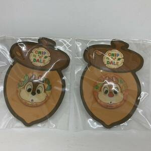 ♪ ディズニーストア バブルピン どんぐり チップ & デール フェイス 2個セット Chip & Dale プラスチックピン ピンバッジ 2001年頃 新品