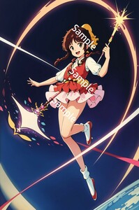 花園ゆーみ 魔法のアイドルパステルユーミ A4 純正光沢紙８色高精細印刷 同人ポスター イラスト 昭和平成アニメ 少女 美少女グッズ 174