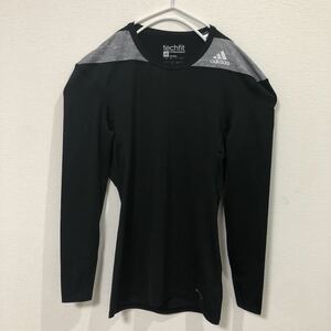 ★アディダス adidas TECHFIT コンプレッション ＢＡＳＥ ロングスリーブシャツ ブラック長袖 Lサイズ スポーツウェア D82015