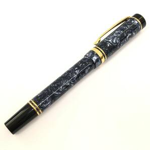 PARKER パーカー 万年筆 Duofold デュオフォールド ブルーマーブル / ペン先 18K 750 ケース付きの画像4