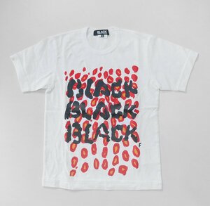 BLACK COMME des GARCONS ◆ レオパード柄 プリント 半袖 Tシャツ Sサイズ 白 カットソー ブラック コムデギャルソン◆121/HA12